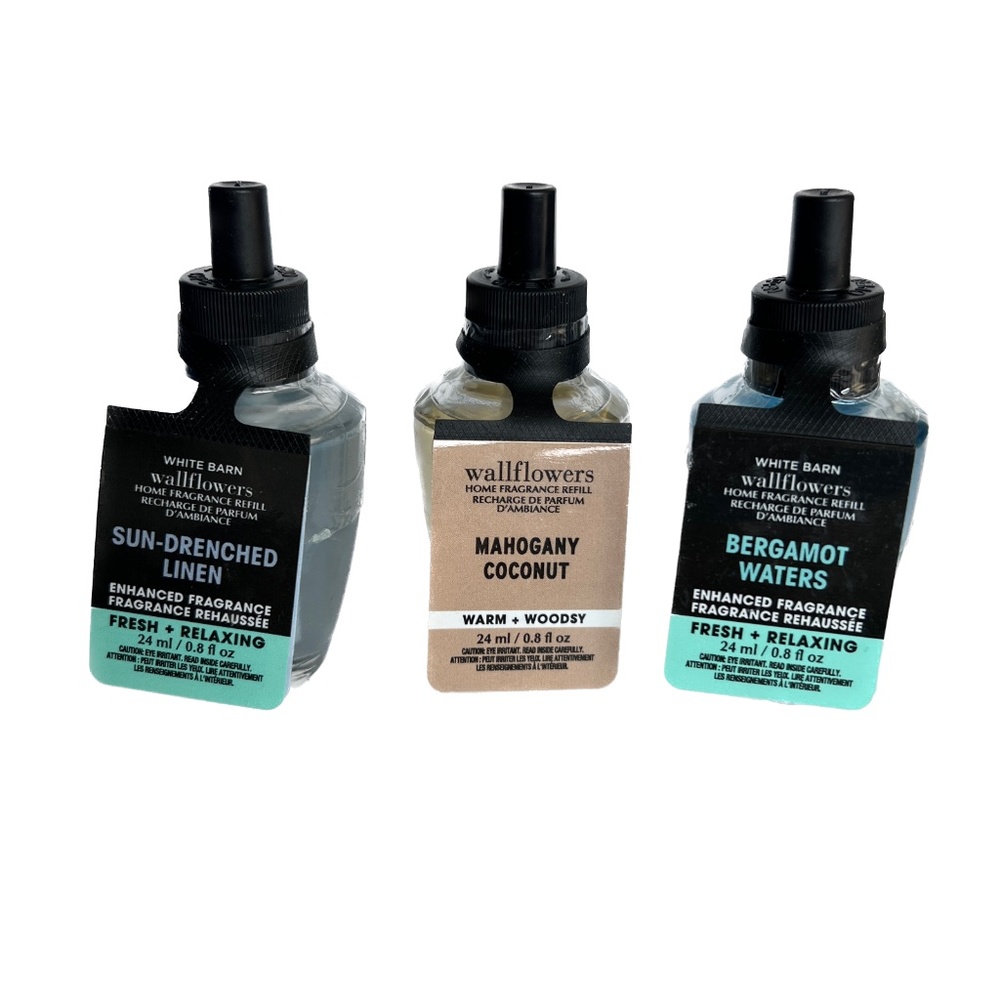Bath & Body Works Wallflowers Plug In Bergamot Mahogany LinenCoconut Bulb Refill